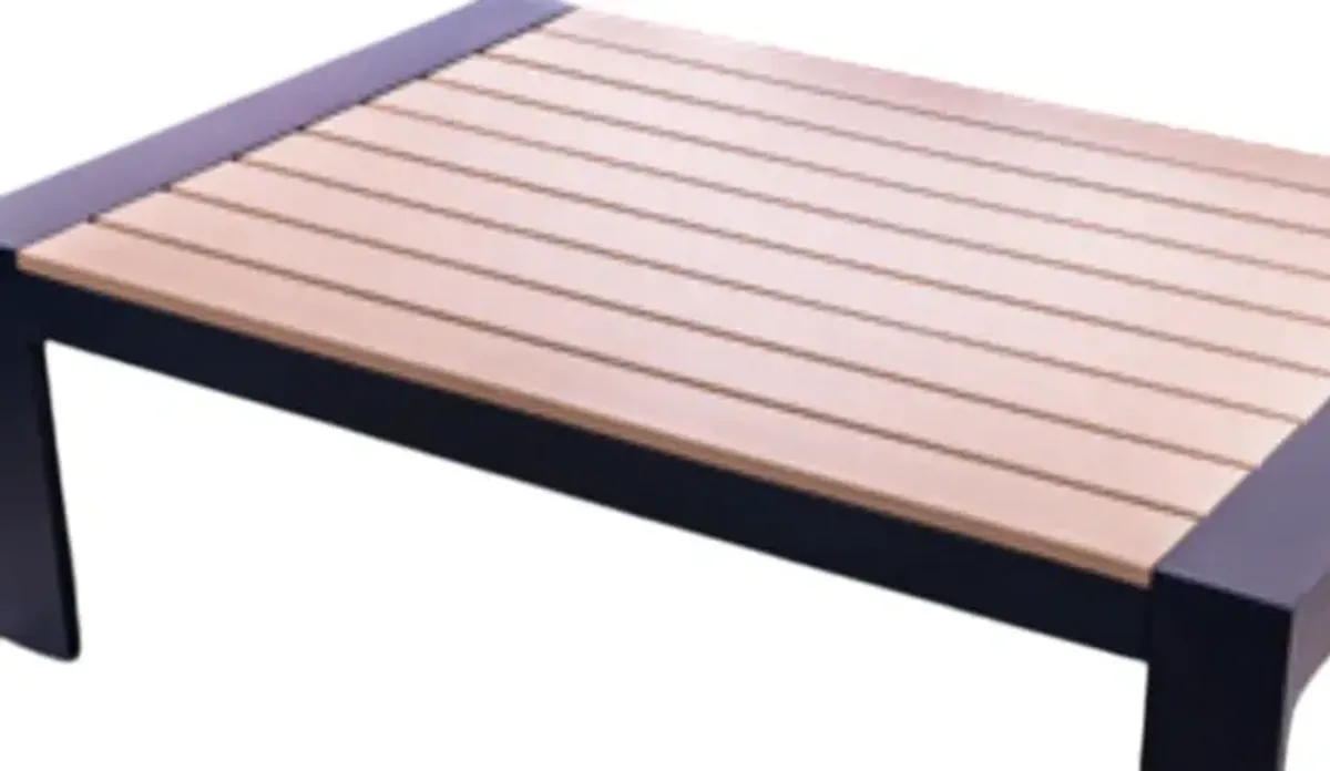 Signature Design by Ashley® East Beach Driftwood Outdoor Dining Table with Navy Blue Base