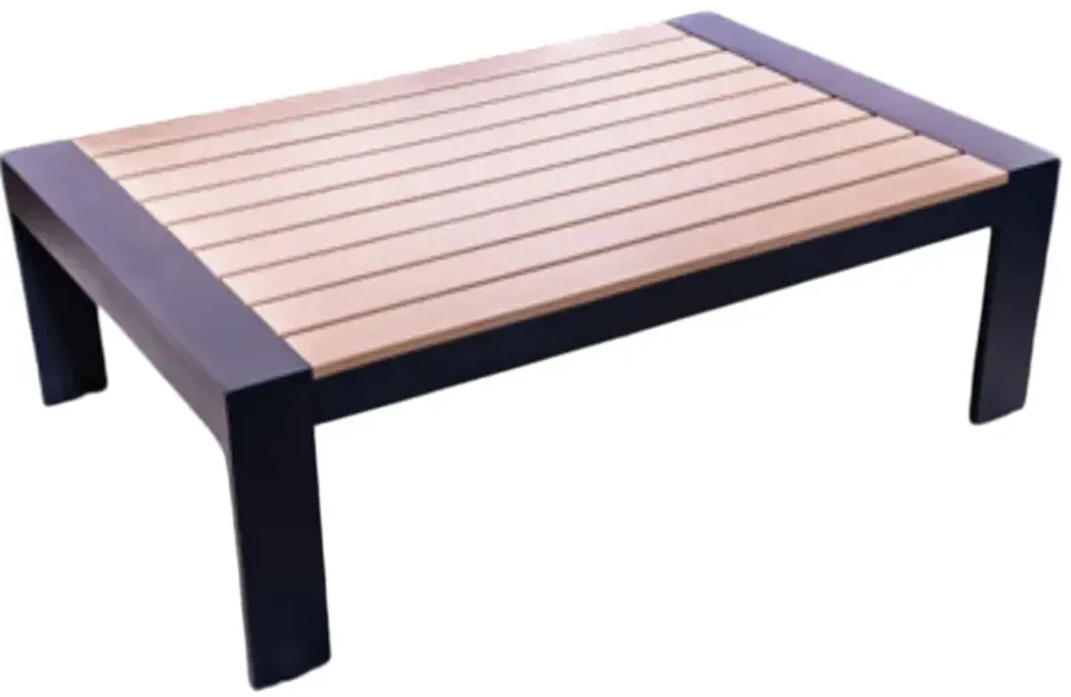 Signature Design by Ashley® East Beach Driftwood Outdoor Dining Table with Navy Blue Base