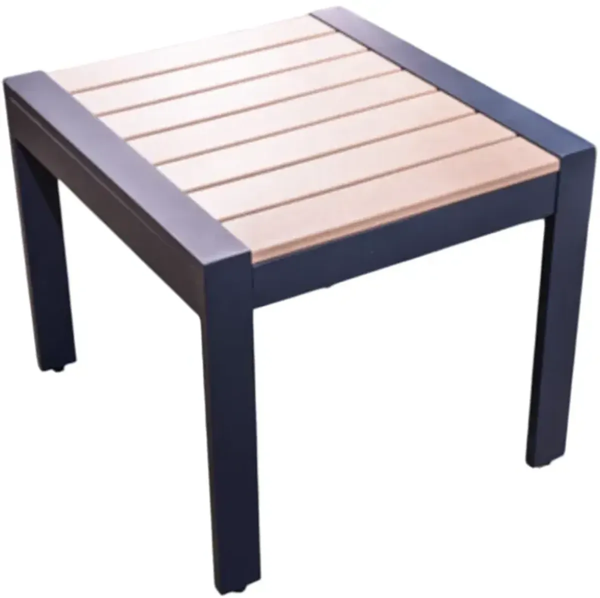 Signature Design by Ashley® East Beach Driftwood Wooden Outdoor End Table with Navy Blue Base