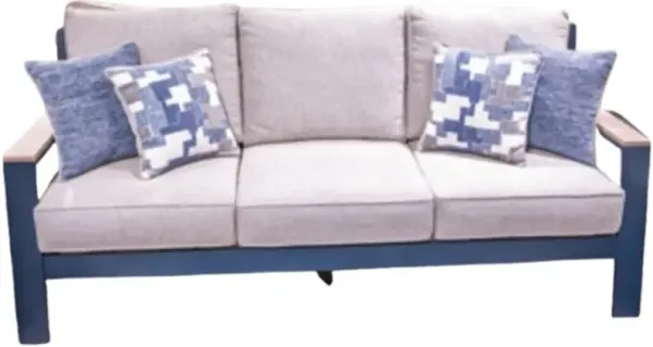 Signature Design by Ashley® East Beach Driftwood/Navy Blue Outdoor Sofa
