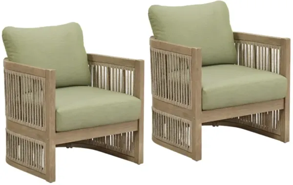 Signature Design by Ashley® Serena Shores Beige/Green Fabric/Wooden Outdoor Lounge Chair