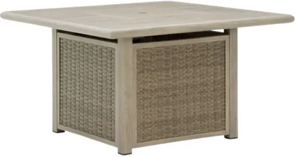 Signature Design by Ashley® Cliff Trails Beige Aluminum/Woven Outdoor Fire Pit Table