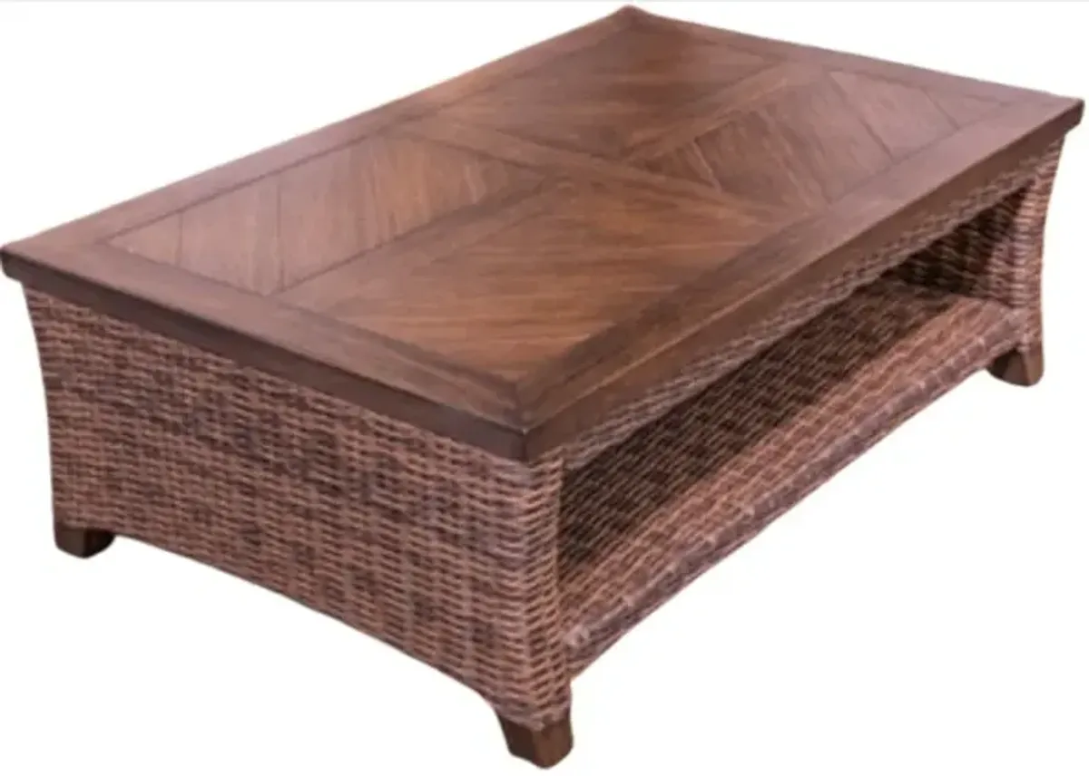 Signature Design by Ashley® Monterey Point Dark Brown Aluminum/Wicker Outdoor Coffee Table