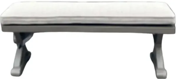 Signature Design by Ashley® Laguna Heights Beige/Gray Fabric/Wooden Rattan Outdoor Bench