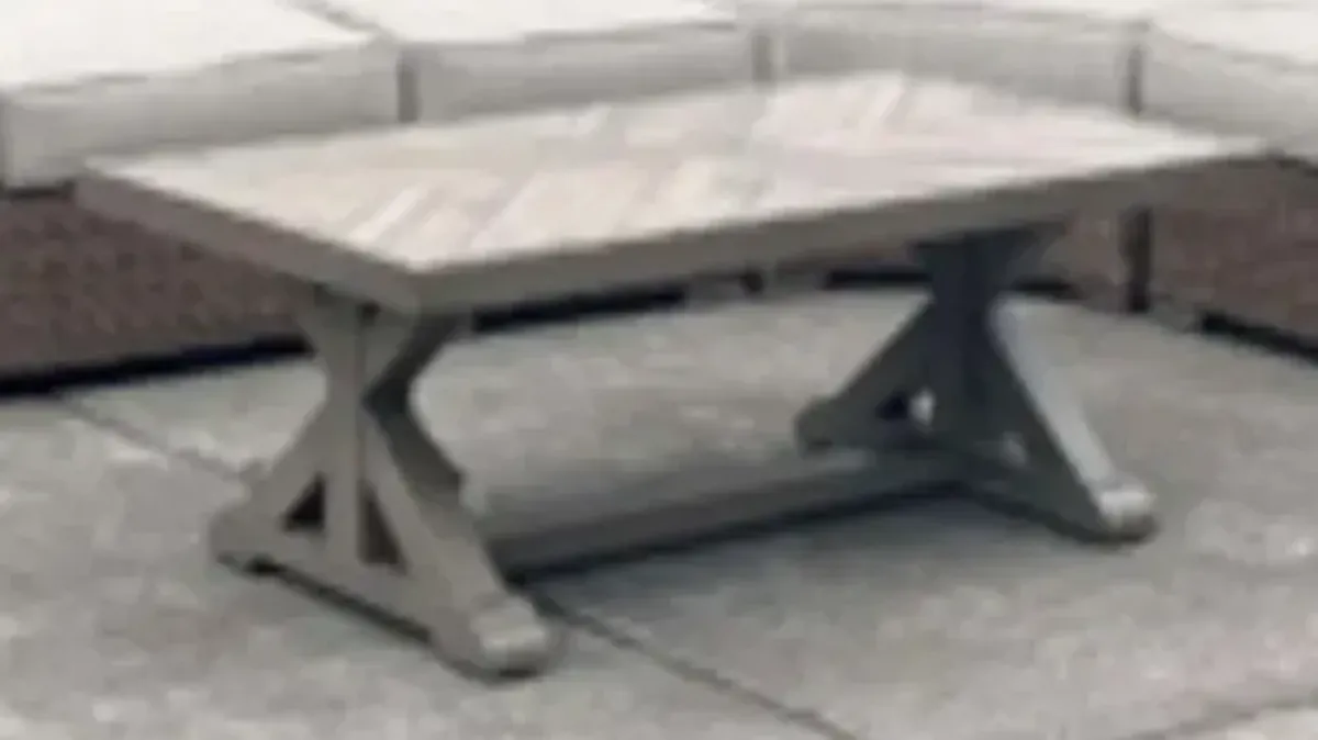 Signature Design by Ashley® Laguna Heights Beige Porcelain Outdoor Cocktail Table with Aluminum Frame