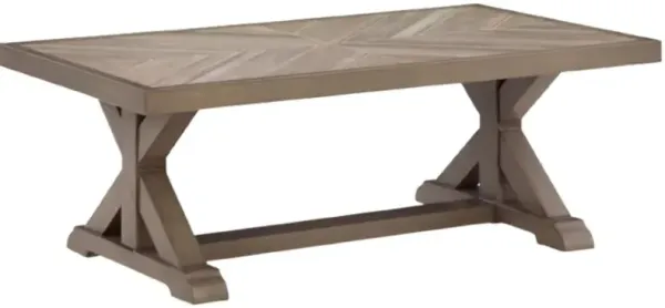 Signature Design by Ashley® Laguna Heights Beige Porcelain Outdoor Cocktail Table with Aluminum Frame