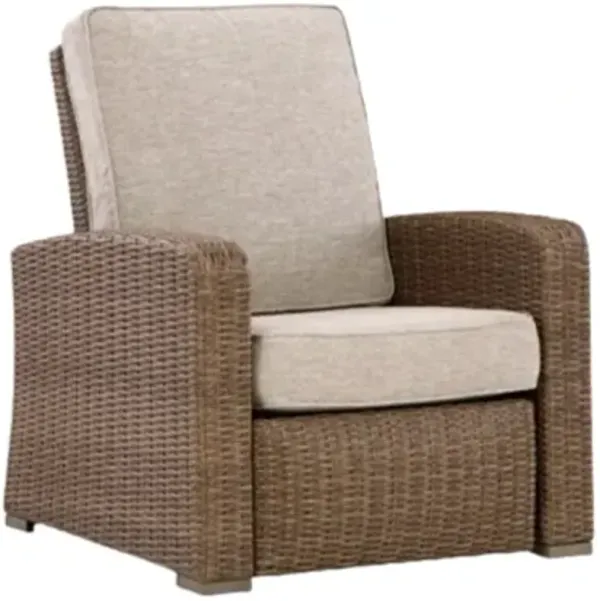 Signature Design by Ashley® Laguna Heights Beige-Gray Fabric/Resin Wicker Outdoor Manual Recliner