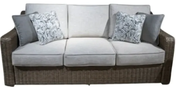 Signature Design by Ashley® Laguna Heights Beige-Gray Fabric/Resin Wicker Outdoor Sofa