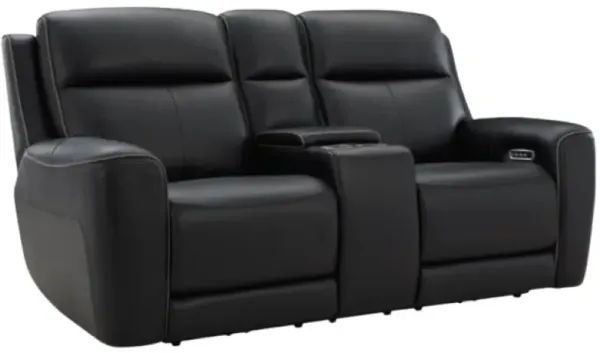 Signature Design by Ashley® 5Z-Comfort Onyx Power Reclining Loveseat with Adjustable Headrest and Console