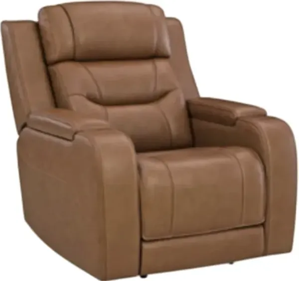 Signature Design by Ashley® Knightington Caramel Power Recliner with Audio Seating