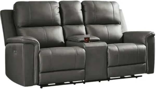Signature Design by Ashley® Bleckley Anchor Power Reclining Loveseat with Console and Adjustable Headrest
