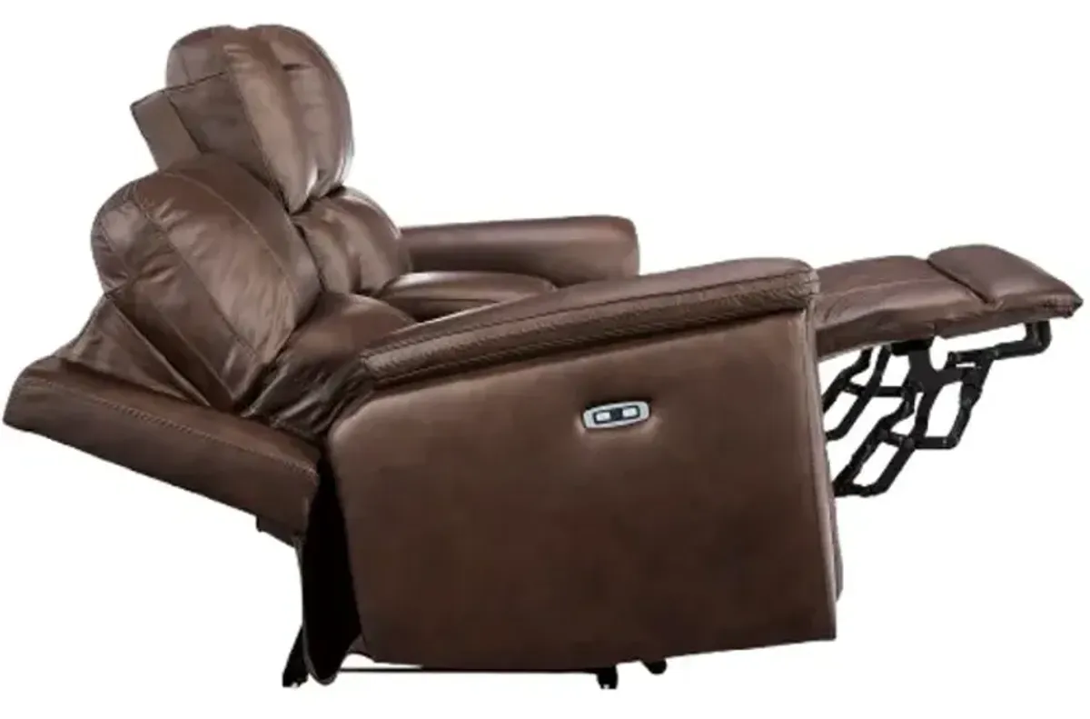 Signature Design by Ashley® Bleckley Espresso Power Reclining Loveseat with Console and Adjustable Headrest