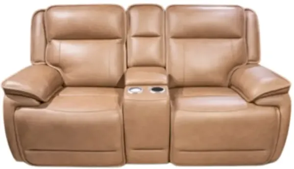 Signature Design by Ashley® Glencroft Sahara Power Reclining Loveseat with Console and Adjustable Headrest