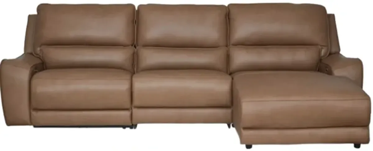 Signature Design by Ashley® DeepWakes 3-Piece Caramel Right-Arm Facing Power Reclining Sofa Sectional and Chaise