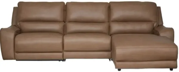 Signature Design by Ashley® DeepWakes 3-Piece Caramel Right-Arm Facing Power Reclining Sofa Sectional and Chaise