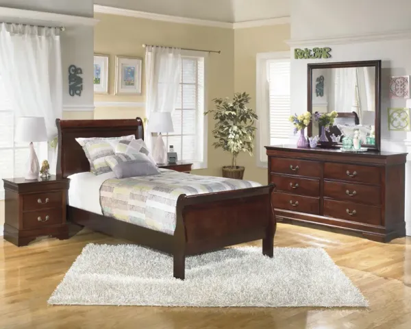 Signature Design by Ashley® Alisdair 3 Piece Dark Brown Twin Sleigh Bed Set