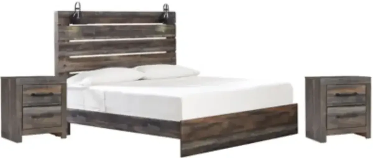 Signature Design by Ashley® Drystan 3-Piece Brown Queen Bed Set