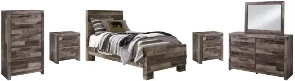 Benchcraft® Derekson 6-Piece Multi Gray Twin Panel Bed Set