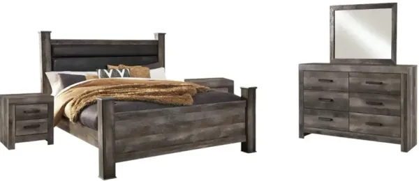 Signature Design by Ashley® Wynnlow 5-Piece Gray King Poster Bed Set