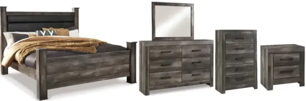 Signature Design by Ashley® Wynnlow 5-Piece Gray King Poster Bed Set