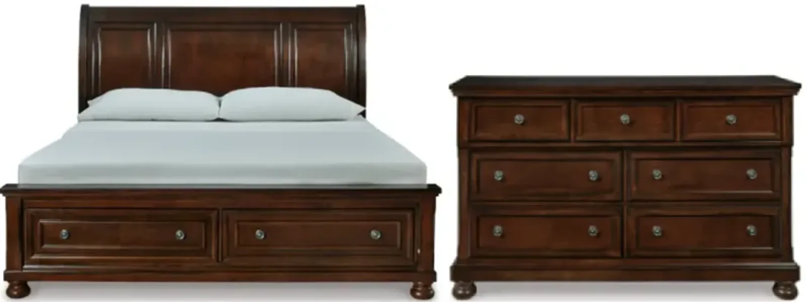 Millennium® by Ashley Porter 2-Piece Rustic Brown California King Sleigh Bed Set