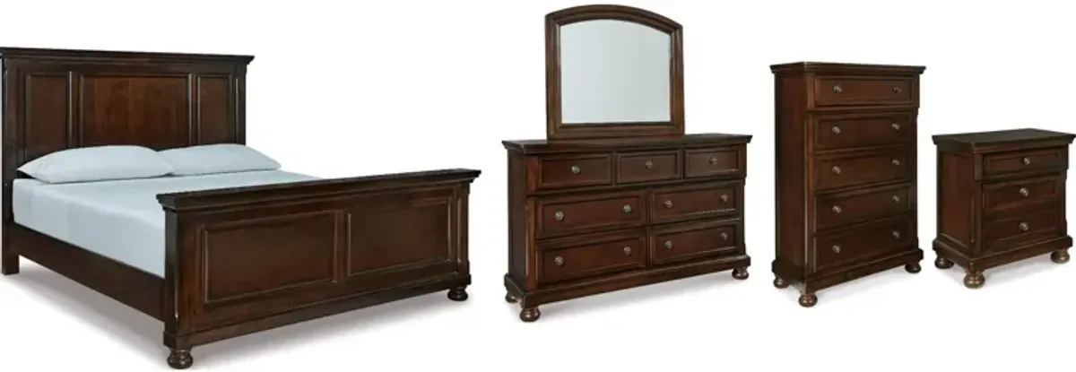 Millennium® by Ashley Porter 5-Piece Rustic Brown Queen Panel Bed Set