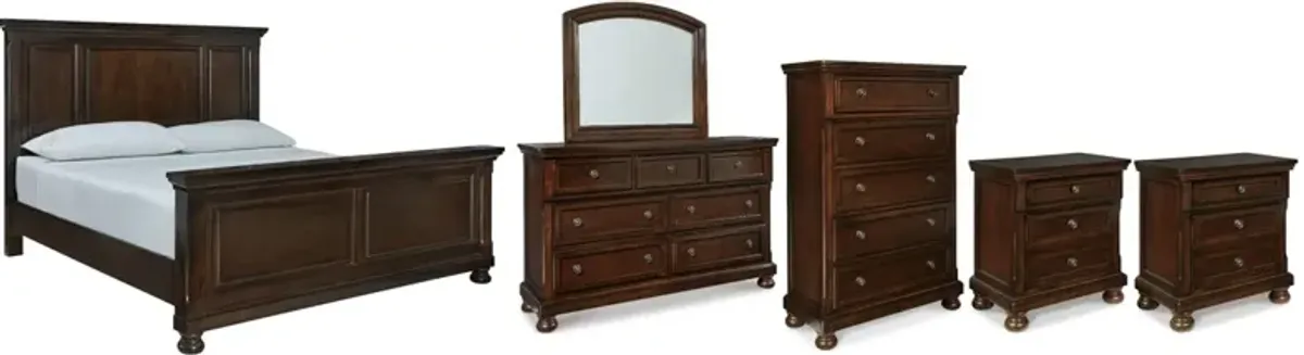 Millennium® by Ashley Porter 6-Piece Rustic Brown Queen Panel Bed Set