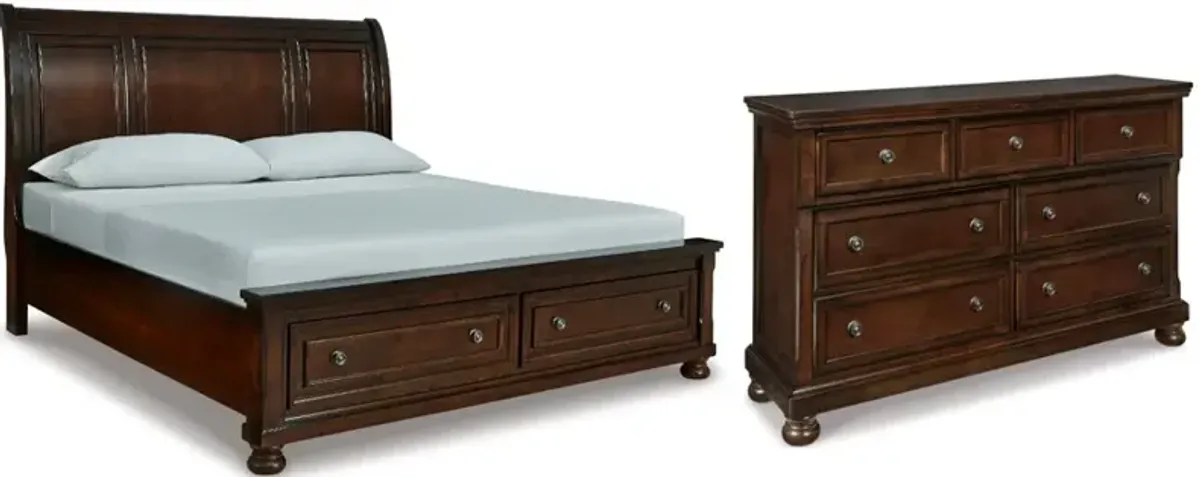 Millennium® by Ashley Porter 2-Piece Rustic Brown Queen Sleigh Bed Set