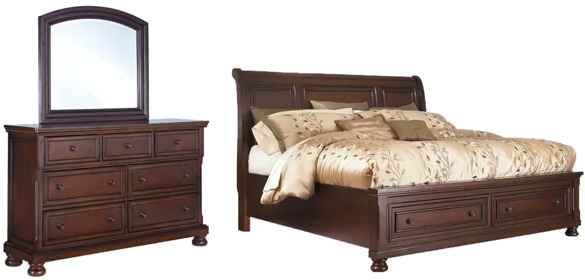 Millennium® by Ashley Porter 5-Piece Rustic Brown Queen Sleigh Bed Set