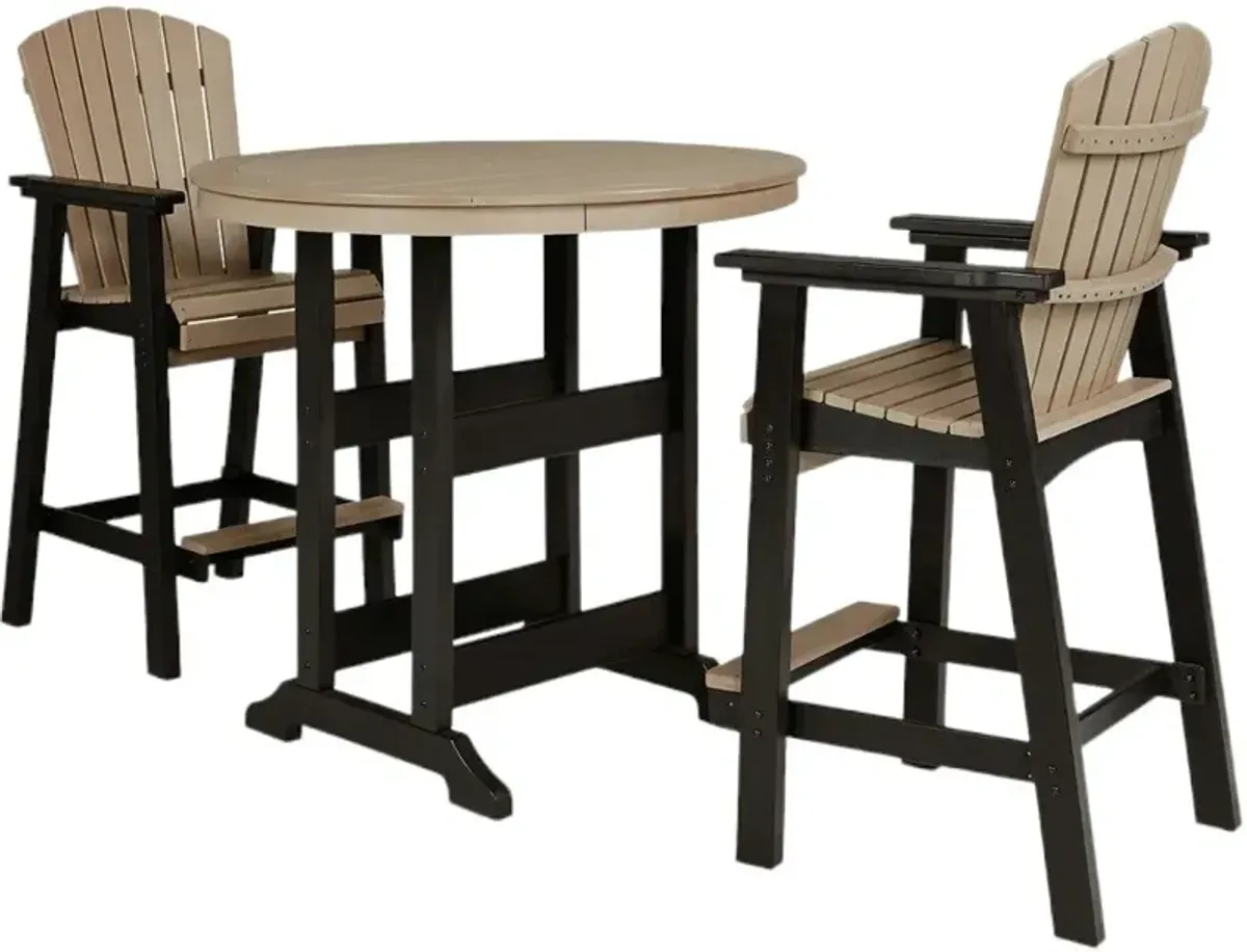 Signature Design by Ashley®  Fairen Trail 3-Piece Black/Driftwood Outdoor Bar Dining Set