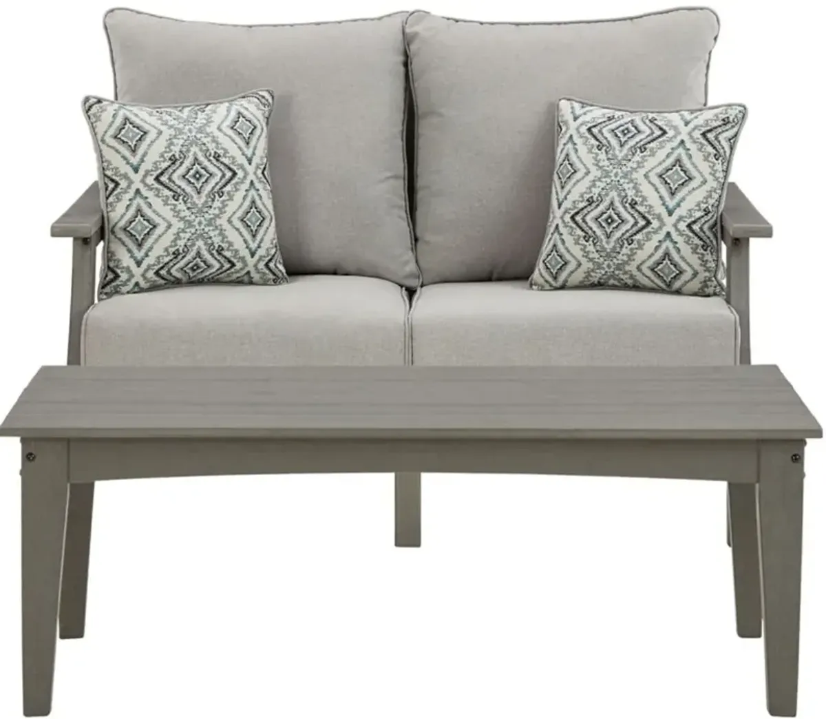 Signature Design by Ashley® Visola 2-Piece Gray Outdoor Conversation Set