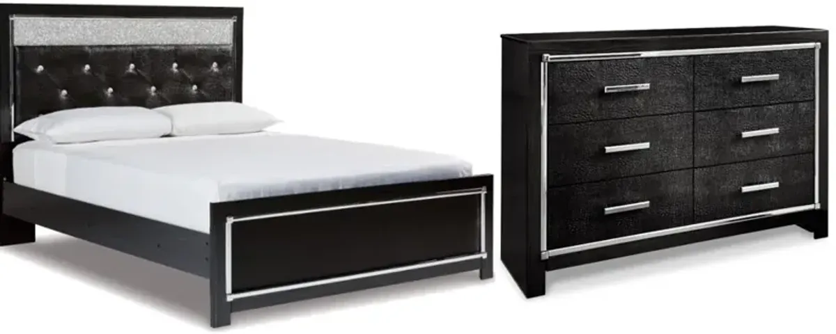 Signature Design by Ashley® Kaydell 2-Piece Black Queen Upholstered Panel Bedroom Set