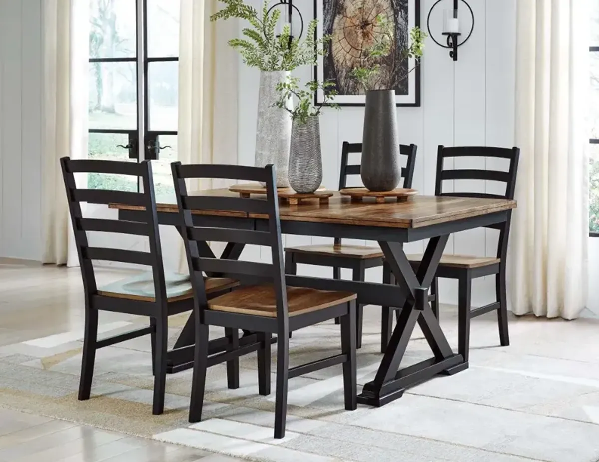 Signature Design by Ashley® Wildenauer 5-Piece Brown/Black Dining Table Set