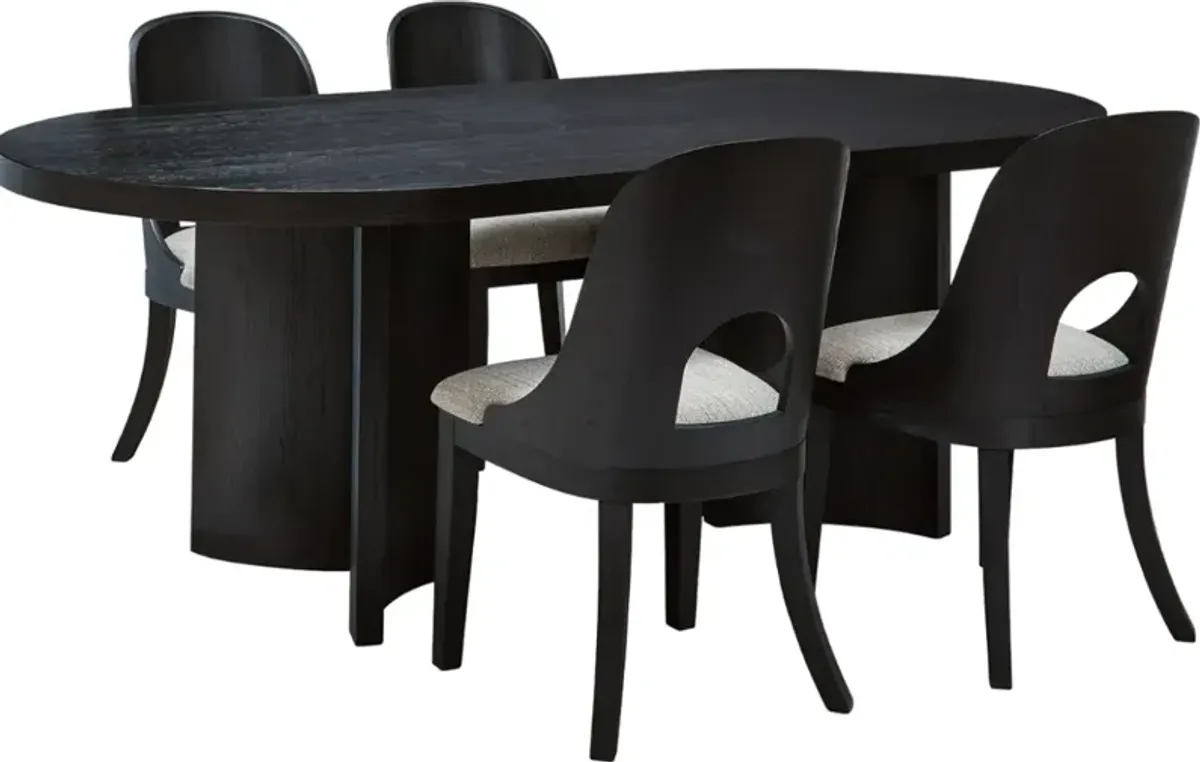 Signature Design by Ashley® Rowanbeck 5-Piece Black Dining Table Set