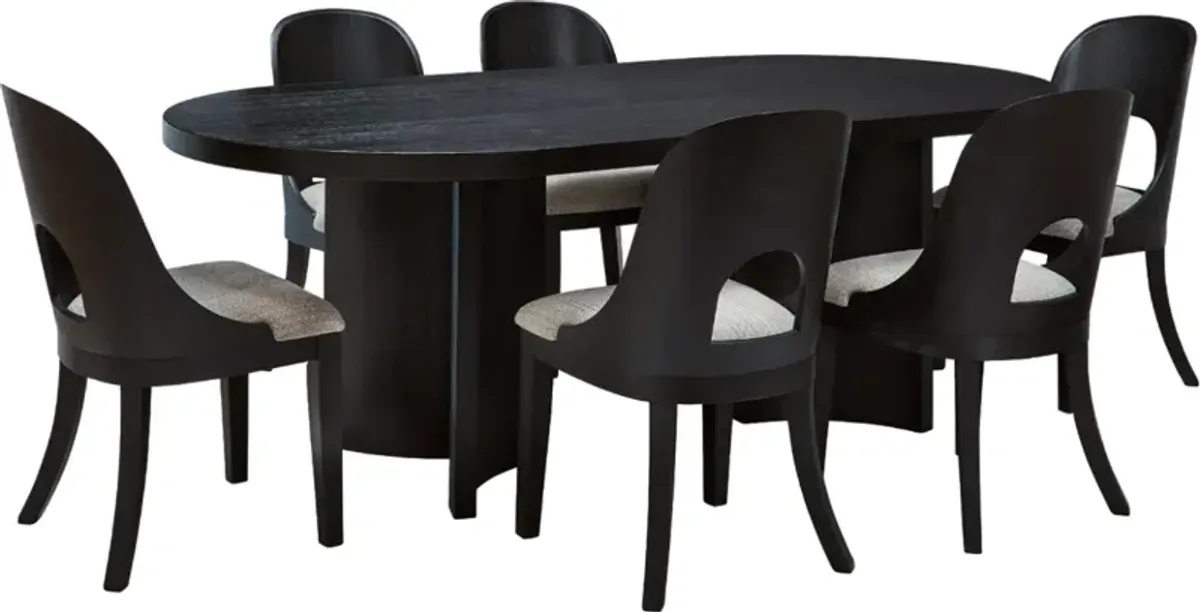 Signature Design by Ashley® Rowanbeck 7-Piece Black Dining Table Set