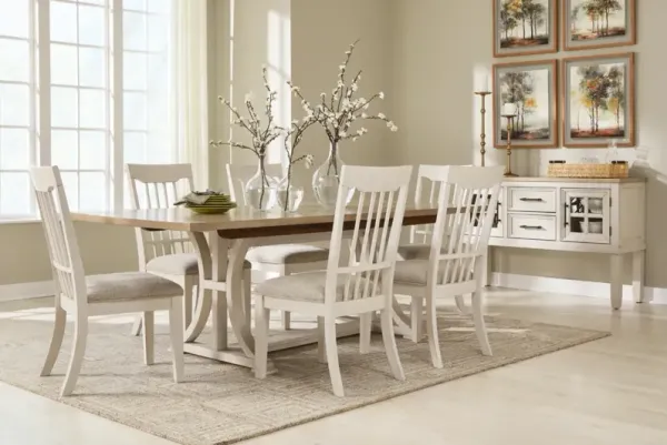 Benchcraft® Shaybrock 7-Piece Antique White/Brown Dining Table Set
