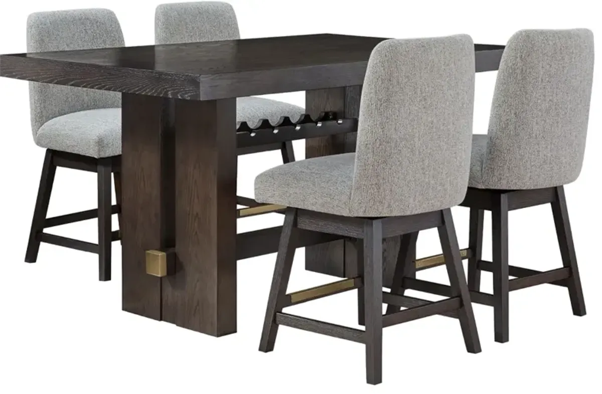 Signature Design by Ashley® Burkhaus 5-Piece Dark Brown Counter Height Dining Table Set