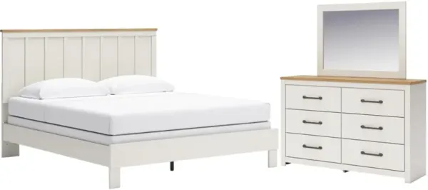 Benchcraft® Linnocreek 3-Piece Warm Brown/White King Bedroom Set