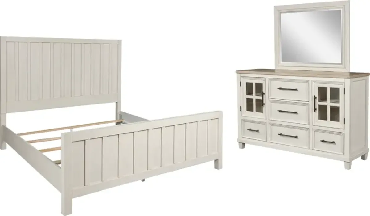 Benchcraft® Shaybrock 3-Piece Antique White Queen Panel Bedroom Set