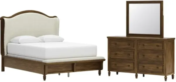 Benchcraft® Sturlayne 3-Piece Brown Queen Upholstered Panel Bedroom Set