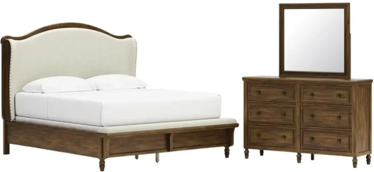 Benchcraft® Sturlayne 3-Piece Brown King Upholstered Panel Bedroom Set