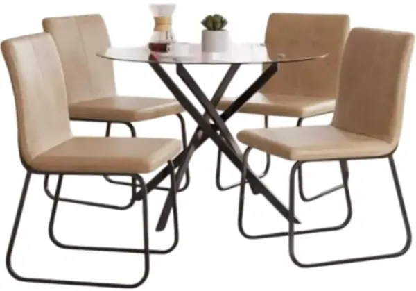 Signature Design by Ashley® Pharwynn 5-Piece Black/Toast Dining Set