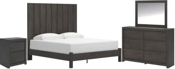 Signature Design by Ashley® Fraluna 4-Piece Charcoal King Bedroom Set