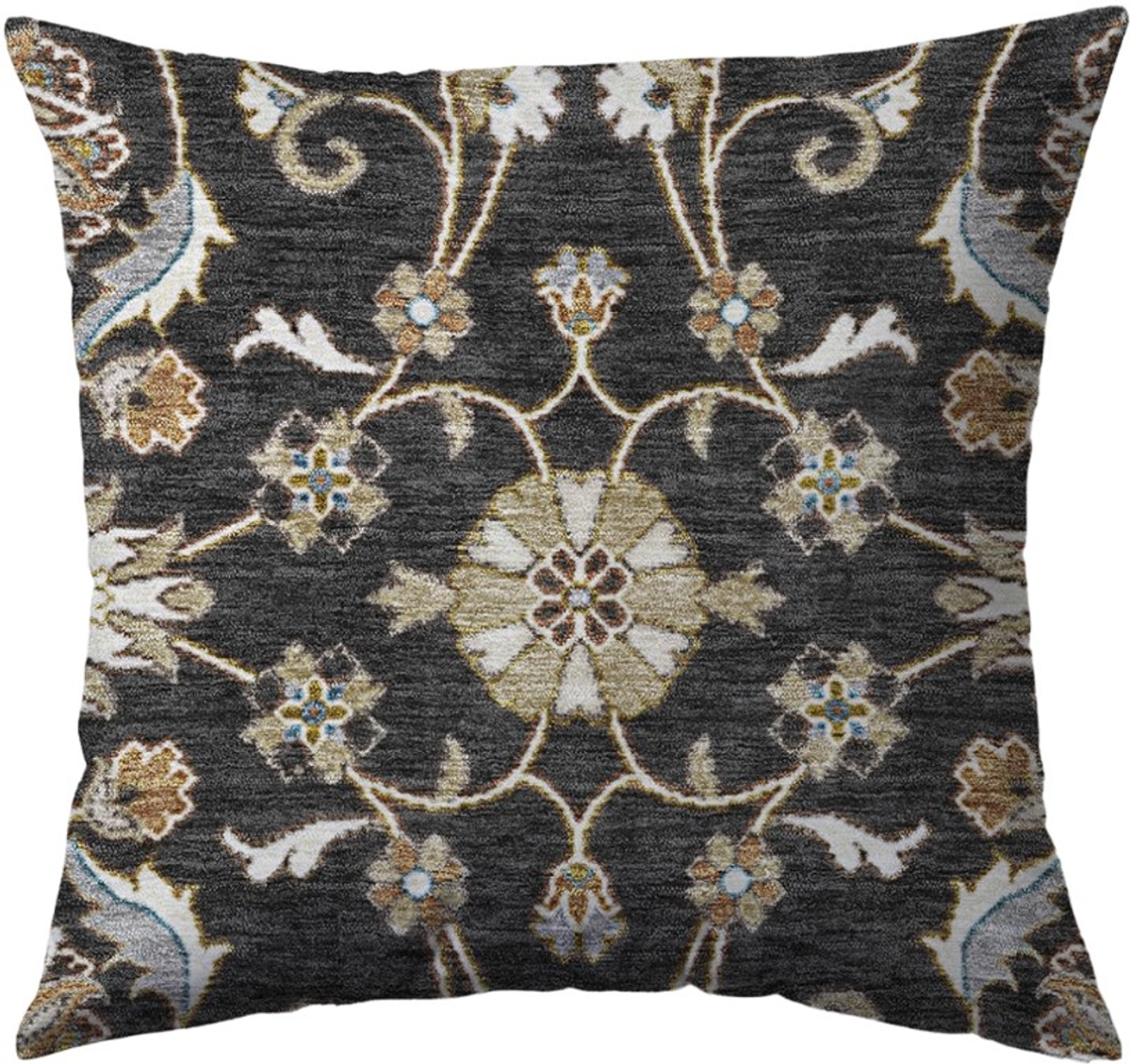 Dalyn Rug Company Hatay Black 18"x18" Style 1 Throw Pillow