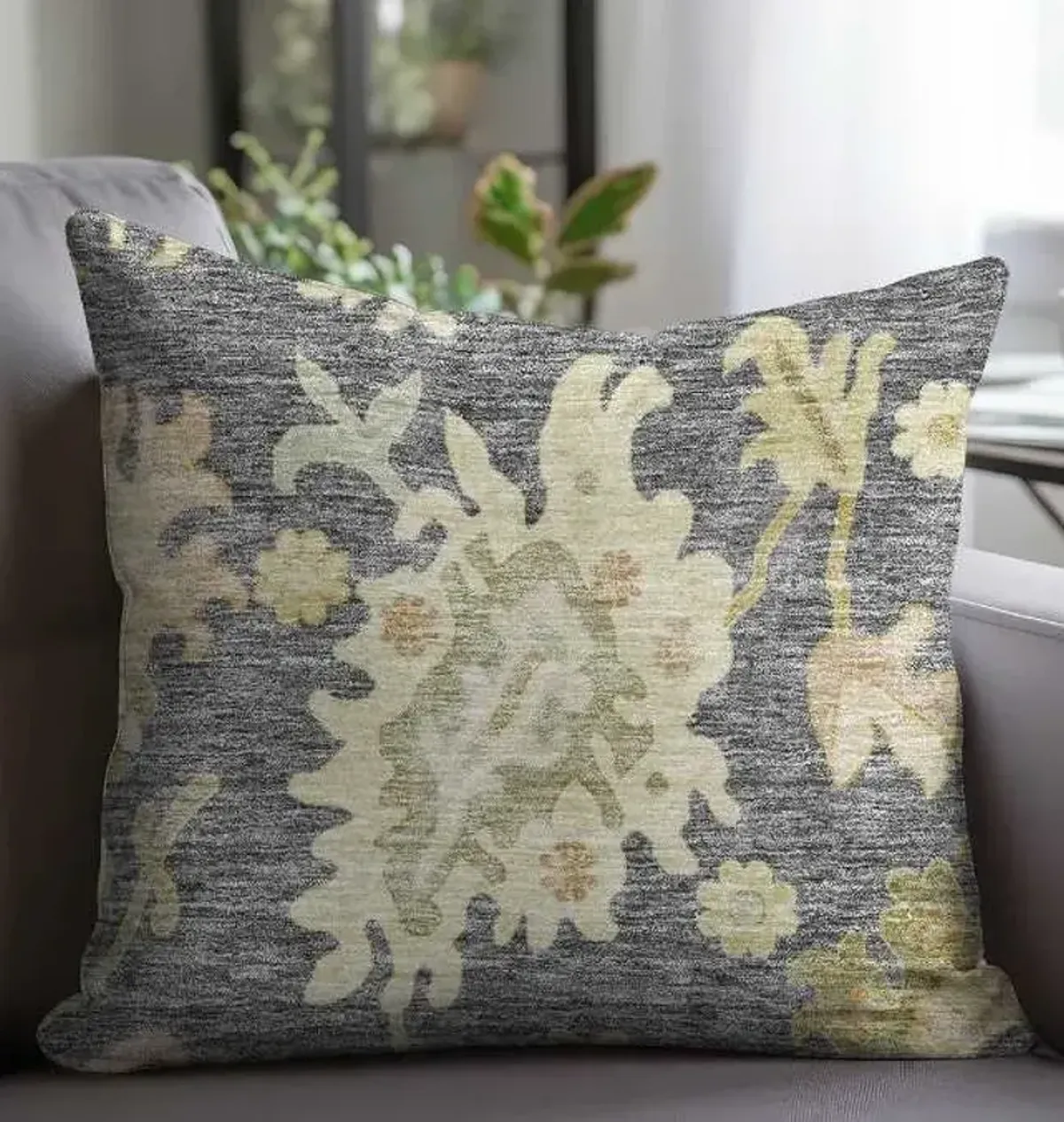 Dalyn Rug Company Hatay Gray 18"x18" Throw Pillow
