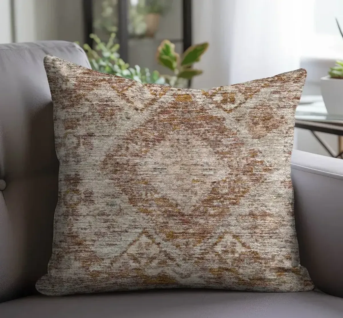 Dalyn Rug Company Karaj Copper 22"x22" Style 2 Throw Pillow