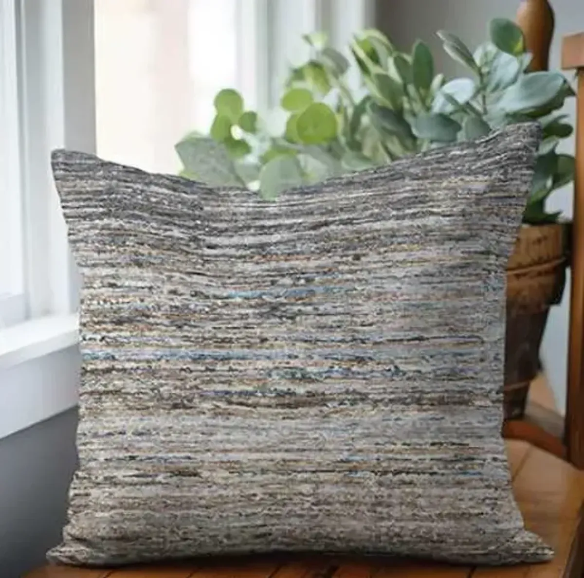 Dalyn Rug Company Trevi Pewter 18"x18" Style 2 Throw Pillow