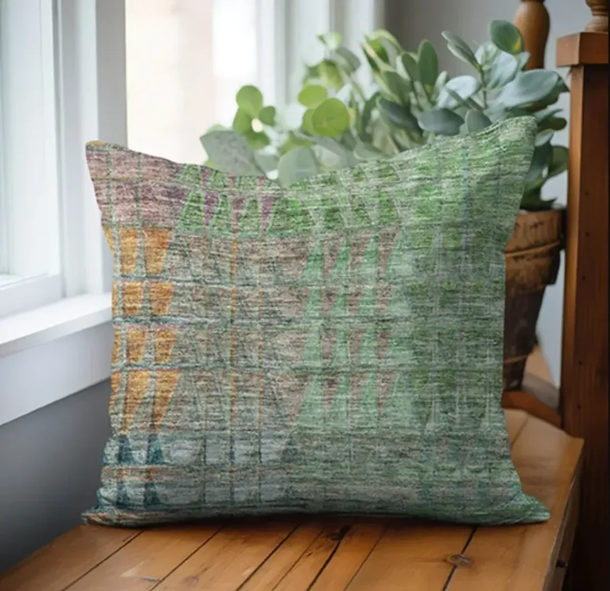 Dalyn Rug Company Trevi Green 18"x18" Style 2 Throw Pillow