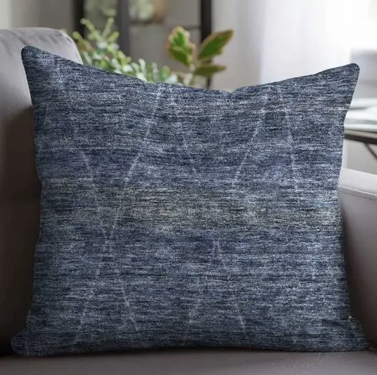 Dalyn Rug Company Burano Navy 18"x18" Feather Throw Pillow