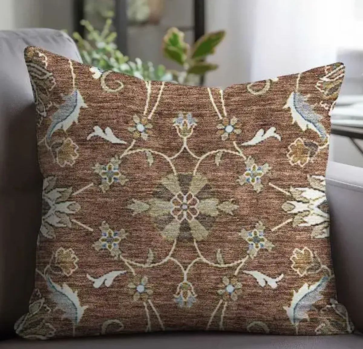 Dalyn Rug Company Hatay Paprika 22"x22" Feather Throw Pillow